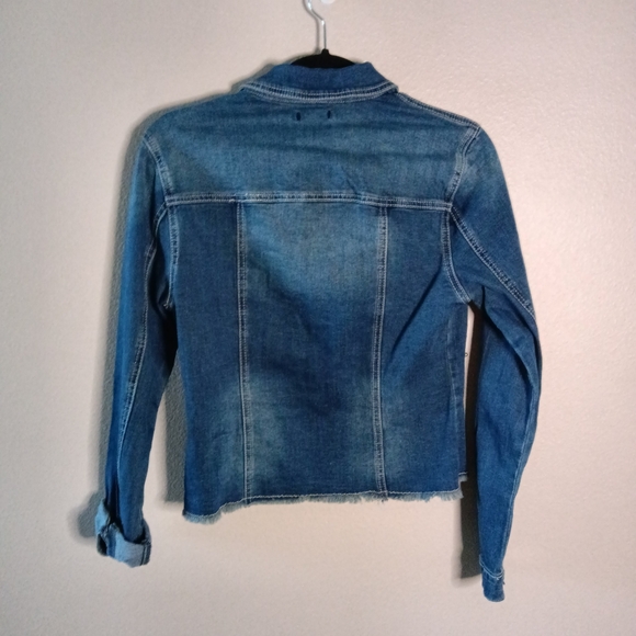 Venus Beaded Denim Jacket Blue Jean Button Down Pearls Size Small - Picture 9 of 13